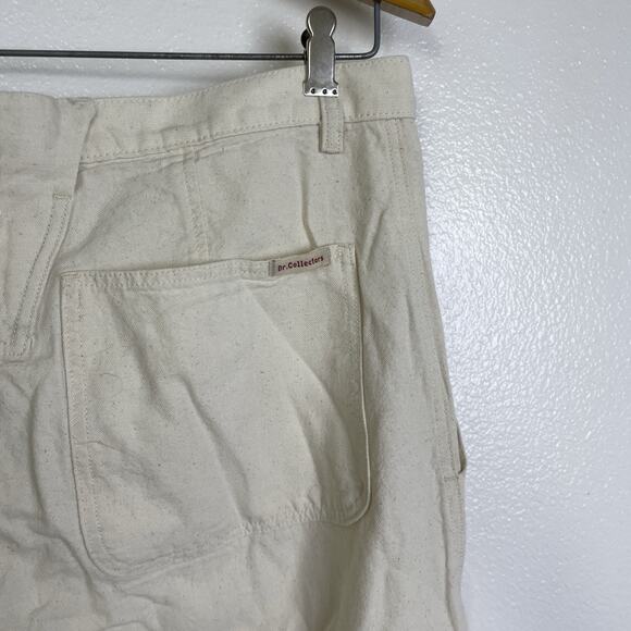 Dr Collectors Pants Large Ivory Crop Lace Up Back Button Nautical Cotton 36x26 - Picture 8 of 13